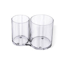 ORGANIZADOR COSMET 2 CILINDROS ACRILICO. 15X8XH10CM