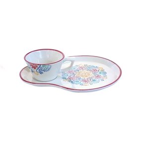PLATO CON TAZA 26.5x20.5CM RAINBOW