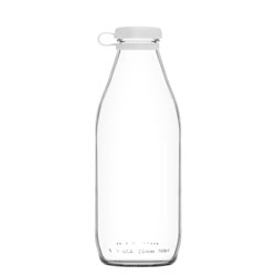 BOTELLA VIDRIO C/TAPA SILICONA BLANCA 1020CC LAV