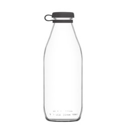 BOTELLA VIDRIO C/TAPA SILICONA GRIS 1020CC LAV