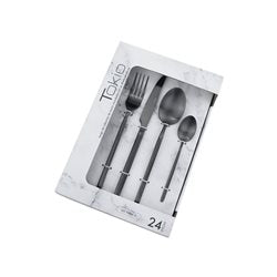 SET 24 PIEZAS CUBIERTO ACERO INOXIDABLE NEGRO TOKIO