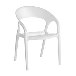 SILLA GLASS PLUS PP 60x56x82CM BLANCO