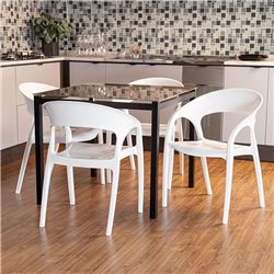 SILLA GLASS PLUS PP 60x56x82CM BLANCO