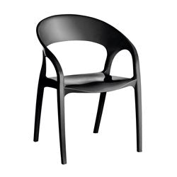 SILLA GLASS PLUS PP 60x56x82CM NEGRO