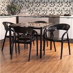 SILLA GLASS PLUS PP 60x56x82CM NEGRO
