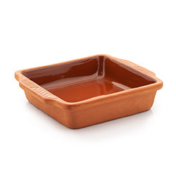 FUENTE CUADRADA TERRACOTA 25x28x6CM 1L