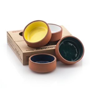 SET 4 RAMEQUINES TERRACOTA D8x3CM 80ML INTERIOR COLOR