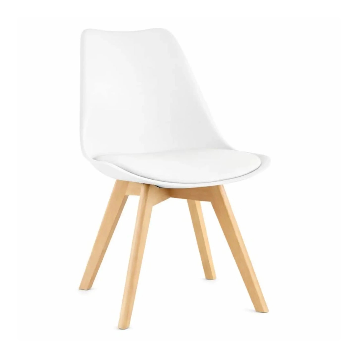 Juego de Comedor 4 Sillas Eames (acolchonadas) Cuadrada 80 - Blanco