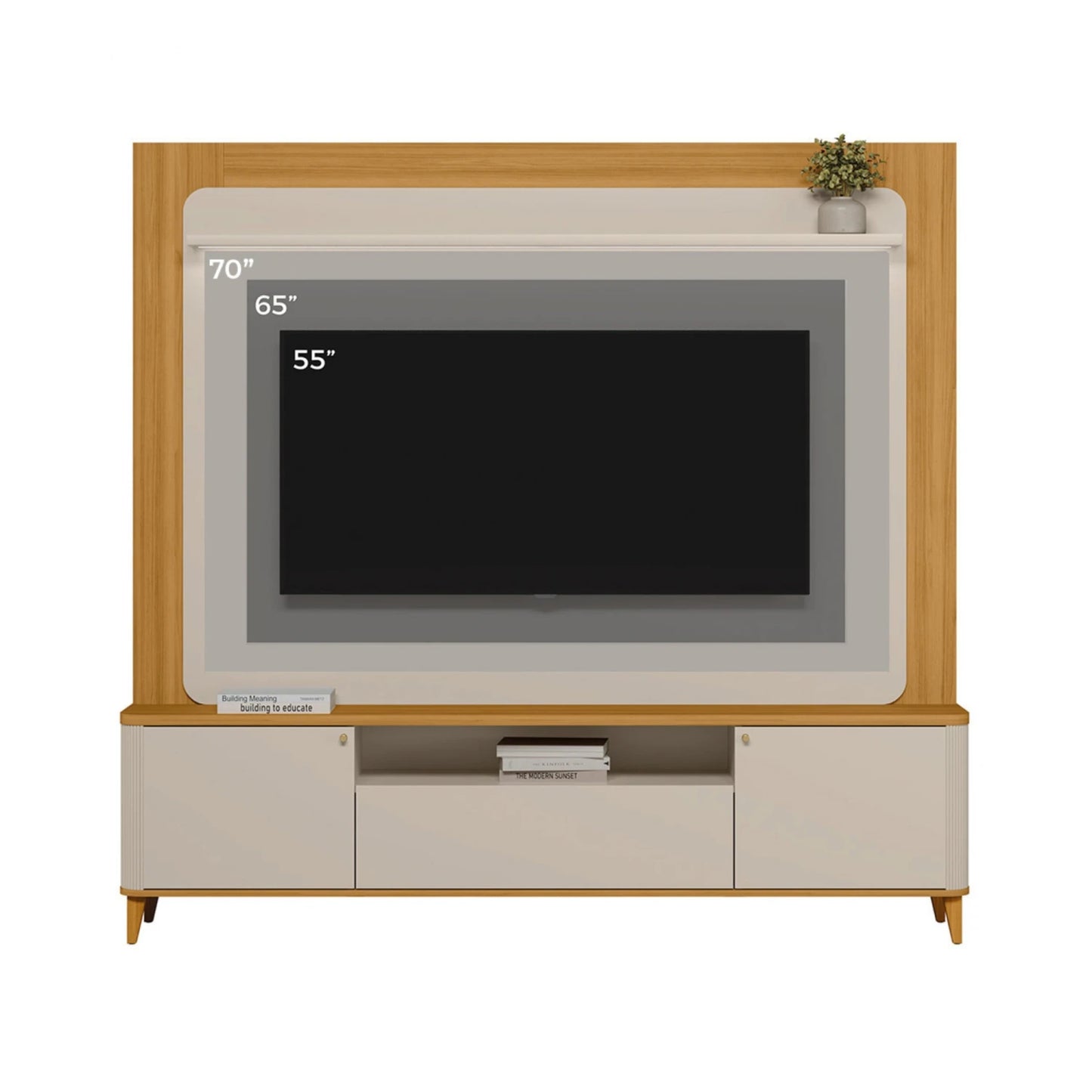 Modular para Tv Munique Nature/Blanco