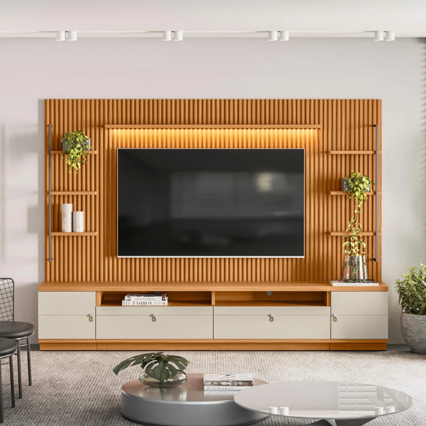 Modular para Tv Ouro Rack + Panel 2 Laterales