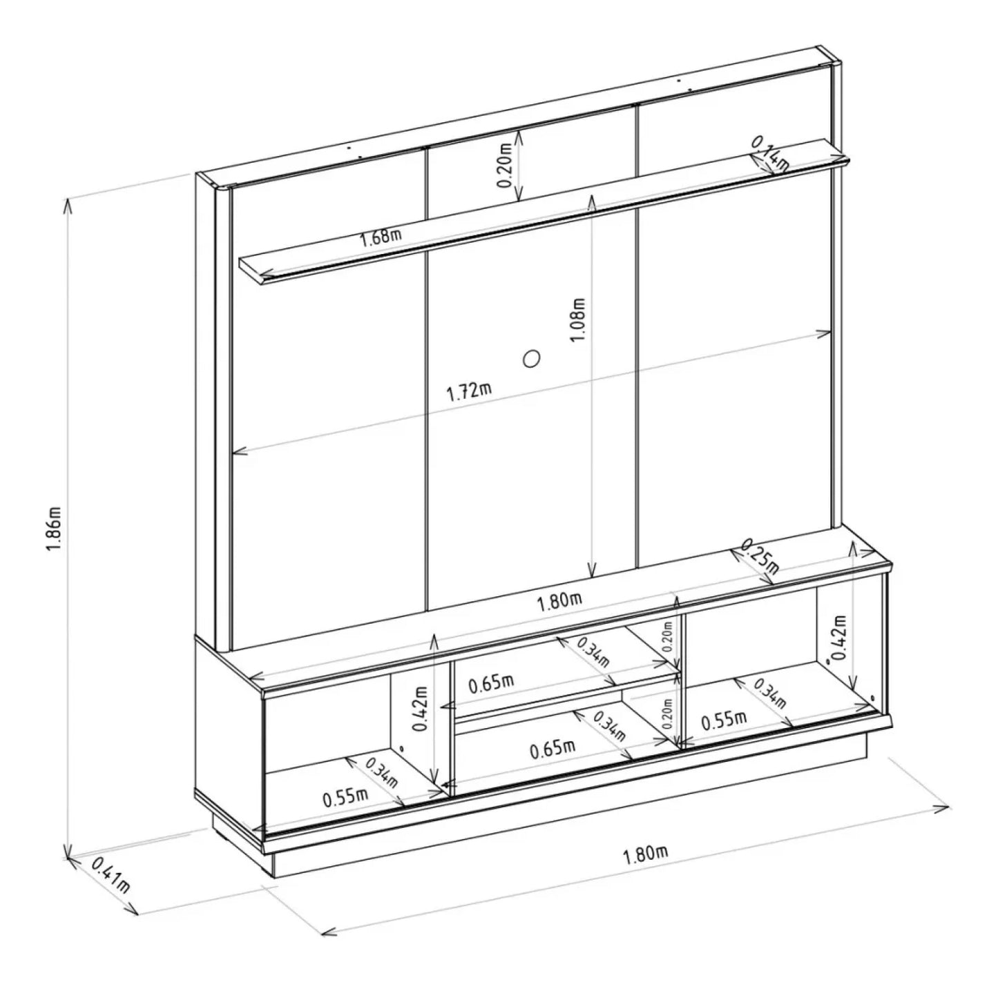Modular para Tv Ravenna Canela/Banco