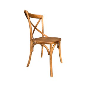 SILLA CROSS 46x42x87CM ASIENTO EN MADERA OSCURO