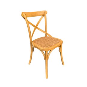 SILLA CROSS 46x42x87CM MADERA/RATTAN CLARO