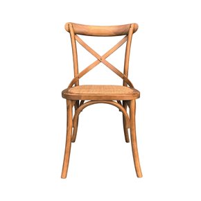 SILLA CROSS 46x42x87CM MADERA/RATTAN OSCURO