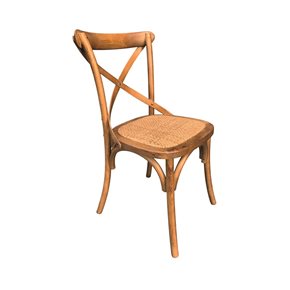 SILLA CROSS 46x42x87CM MADERA/RATTAN OSCURO