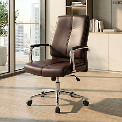 Silla de oficina Cromada Mariposa - Nash - Marrón