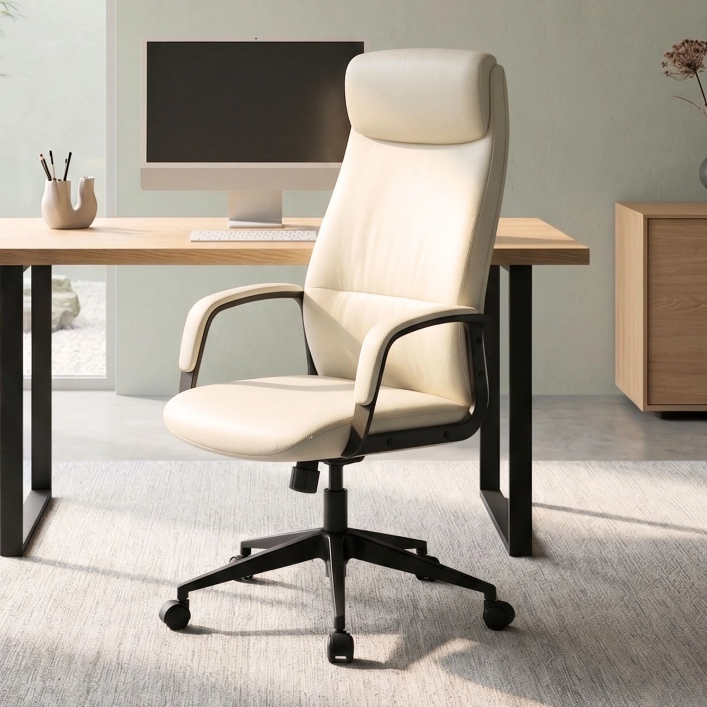 Silla de oficina blanco mate 2 posiciones