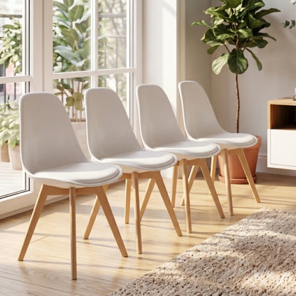 Silla Eames acolchonada pack de 4 unidades buena calidad - Blanca
