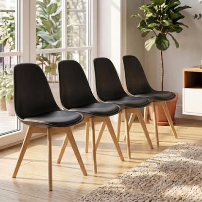 Silla Eames acolchonada pack de 4 unidades buena calidad - Negro