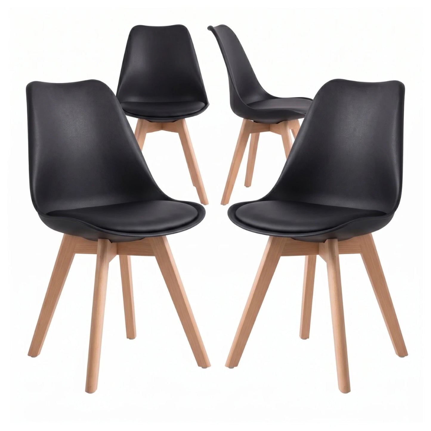 Silla Eames acolchonada pack de 4 unidades buena calidad - Negro