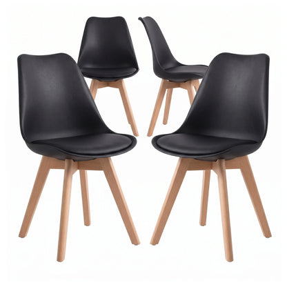 Silla Eames acolchonada pack de 4 unidades buena calidad - Negro