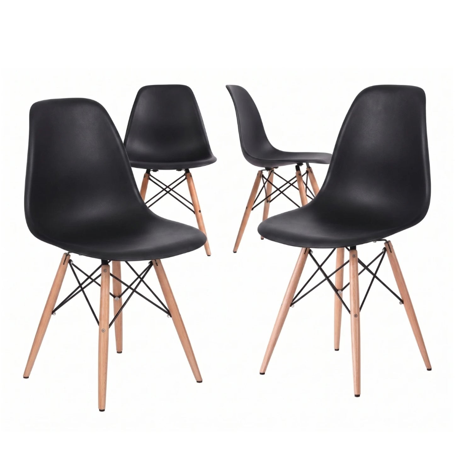 Silla Eames Pack 4 Unidades Calidad Premium - Negro