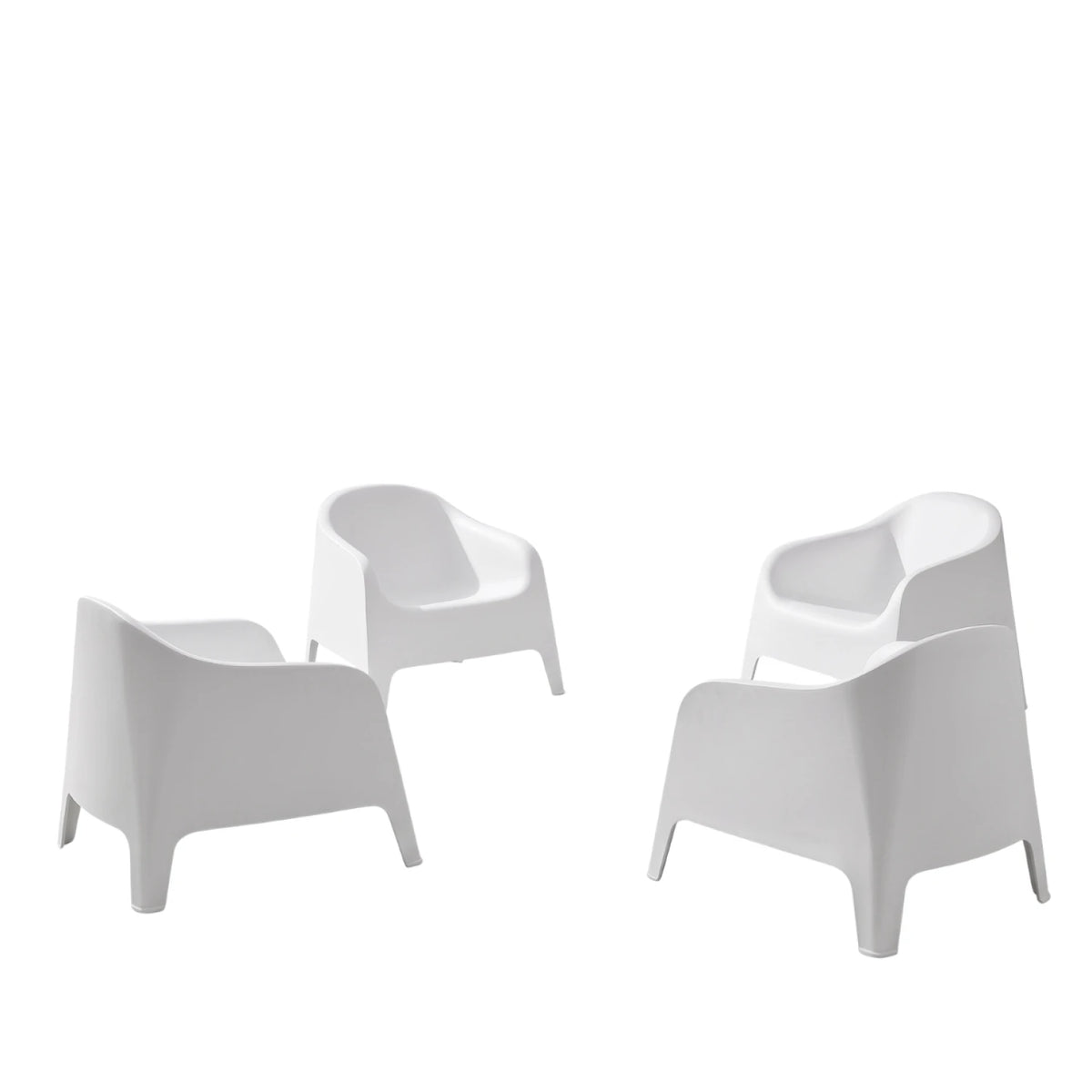 Silla de jardin Skarpo set de 4 apilables + mesa master-blanco