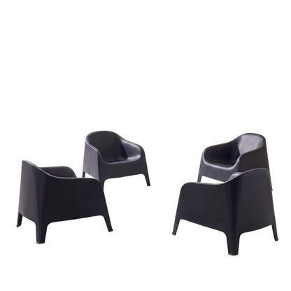 Silla de jardin Skarpo set de 4 apilables + mesa master-Negro