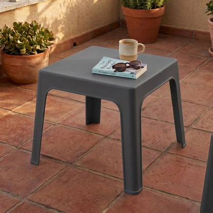 Silla de jardin Skarpo set de 4 apilables + mesa master-Negro